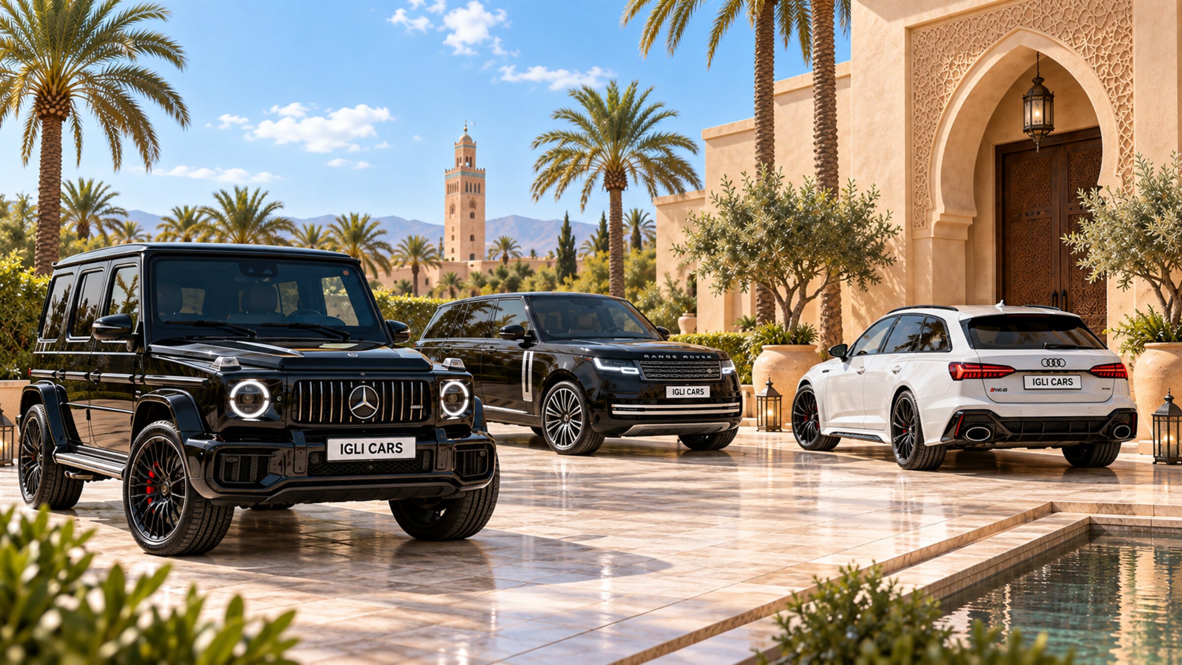 IGLI CARS Marokko — Range Rover, G63 AMG, Audi RS3